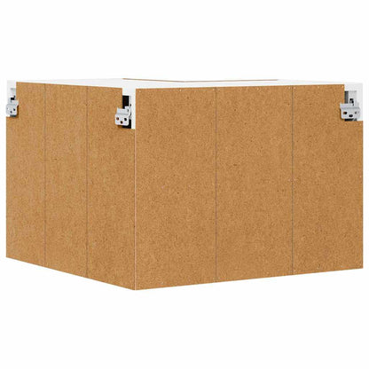 Hanging Cabinet with Storage Old Wood and White 57 x 57 x 40 cm
