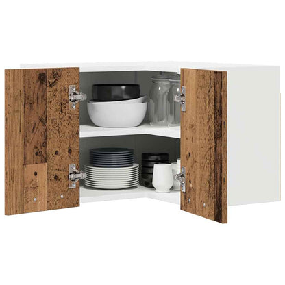 Hanging Cabinet with Storage Old Wood and White 57 x 57 x 40 cm