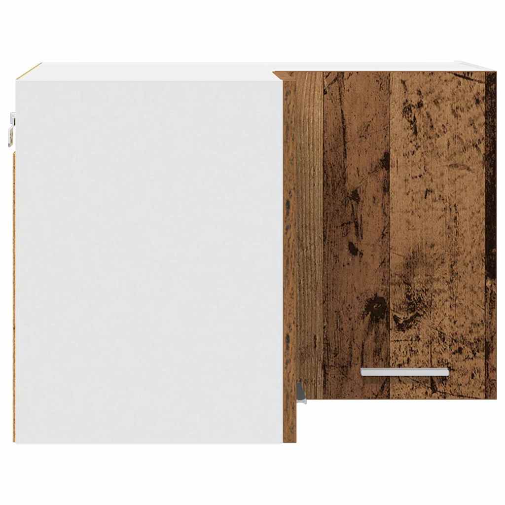 Hanging Cabinet with Storage Old Wood and White 57 x 57 x 40 cm