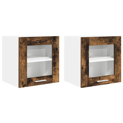 Hanging Cabinet with Storage 2 pcs Smoked Oak 40 x 31 x 40 cm