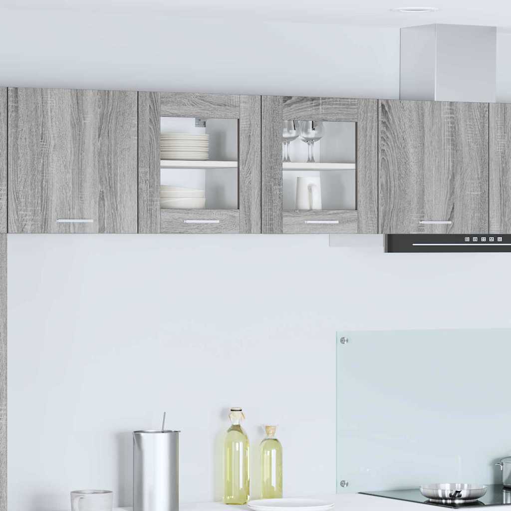 Hanging Cabinet with Storage 2 pcs Grey Sonoma 40 x 31 x 40 cm