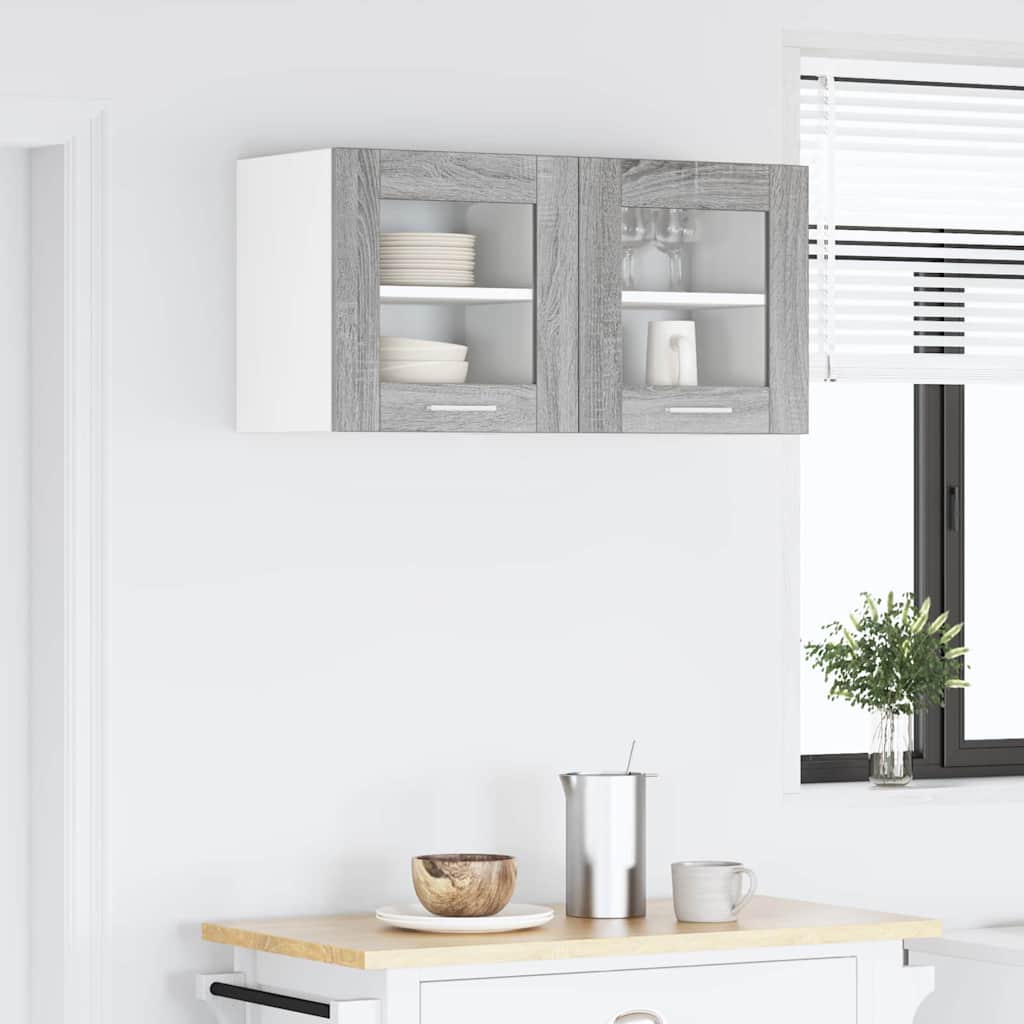 Hanging Cabinet with Storage 2 pcs Grey Sonoma 40 x 31 x 40 cm