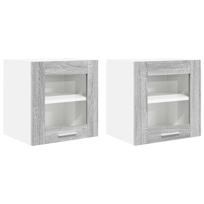 Hanging Cabinet with Storage 2 pcs Grey Sonoma 40 x 31 x 40 cm