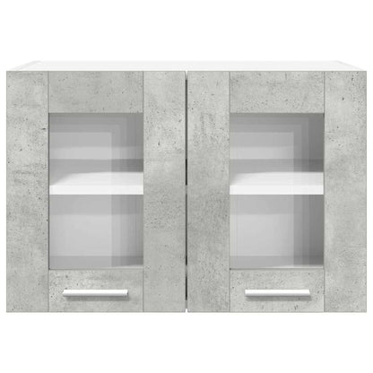 Hanging Cabinet with Door 2 pcs Concrete Grey 60 x 31 x 40 cm