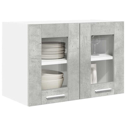 Hanging Cabinet with Door 2 pcs Concrete Grey 60 x 31 x 40 cm