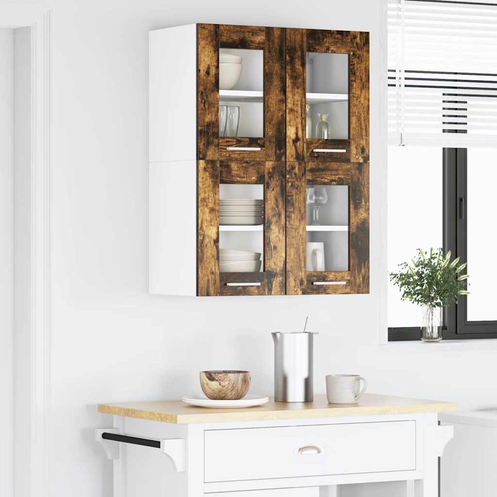 Hanging Cabinet with Storage 2 pcs Smoked Oak 60 x 31 x 40 cm