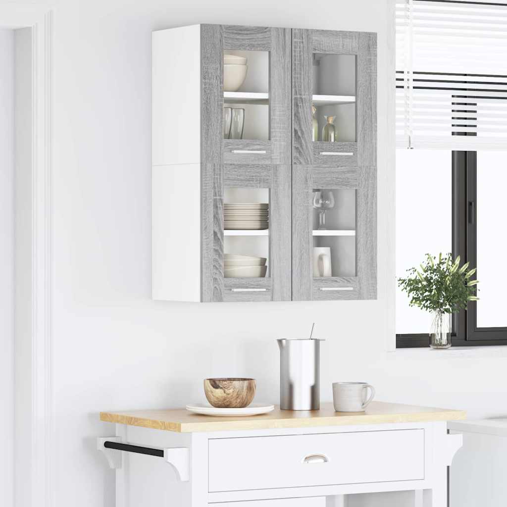 Hanging Cabinet with Storage 2 pcs Grey Sonoma 60 x 31 x 40 cm
