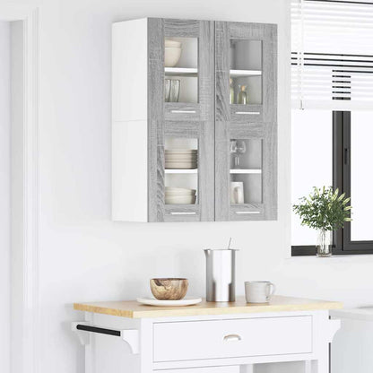 Hanging Cabinet with Storage 2 pcs Grey Sonoma 60 x 31 x 40 cm