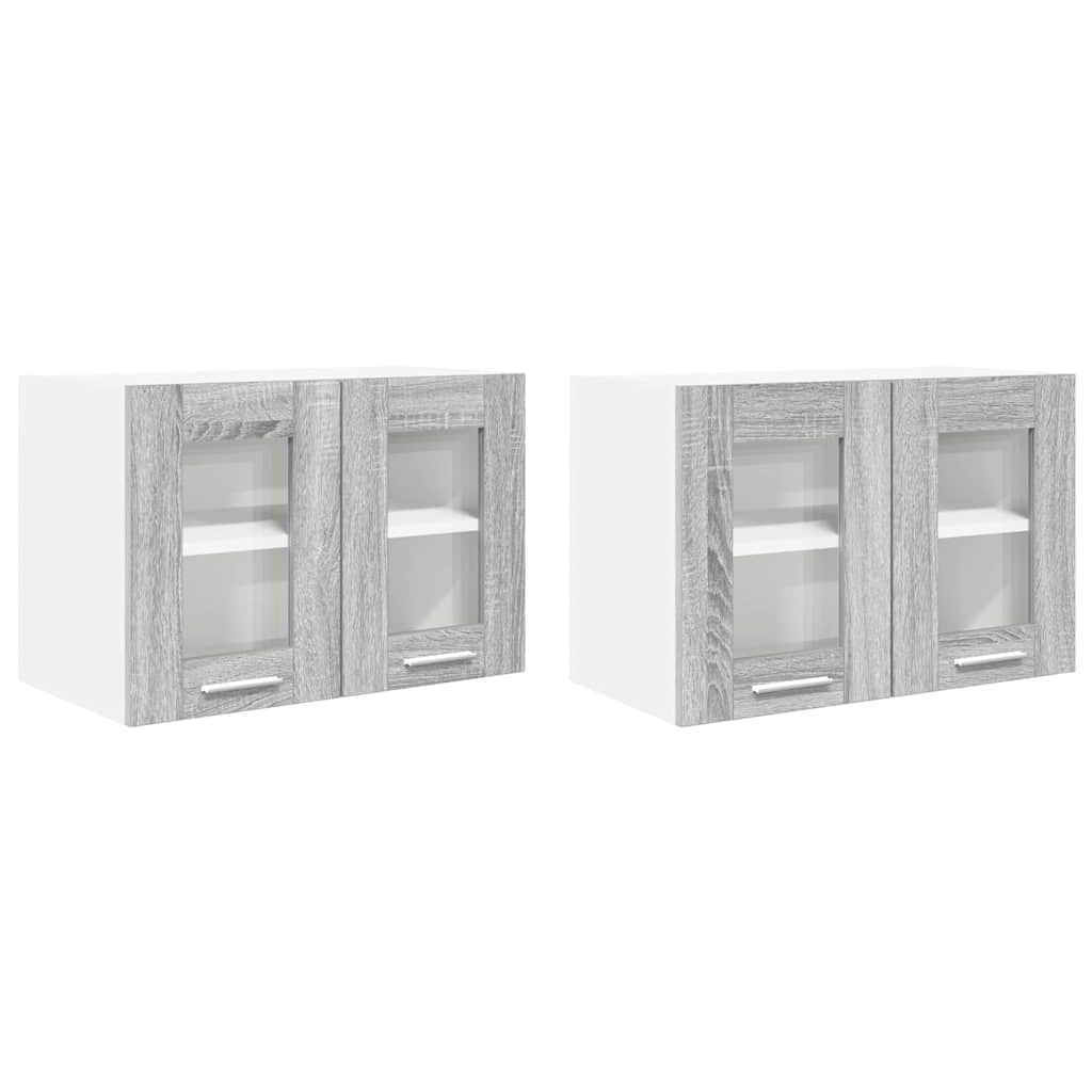 Hanging Cabinet with Storage 2 pcs Grey Sonoma 60 x 31 x 40 cm