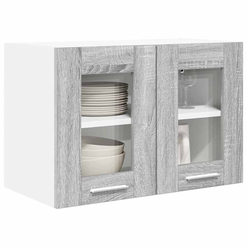 Hanging Cabinet with Storage 2 pcs Grey Sonoma 60 x 31 x 40 cm