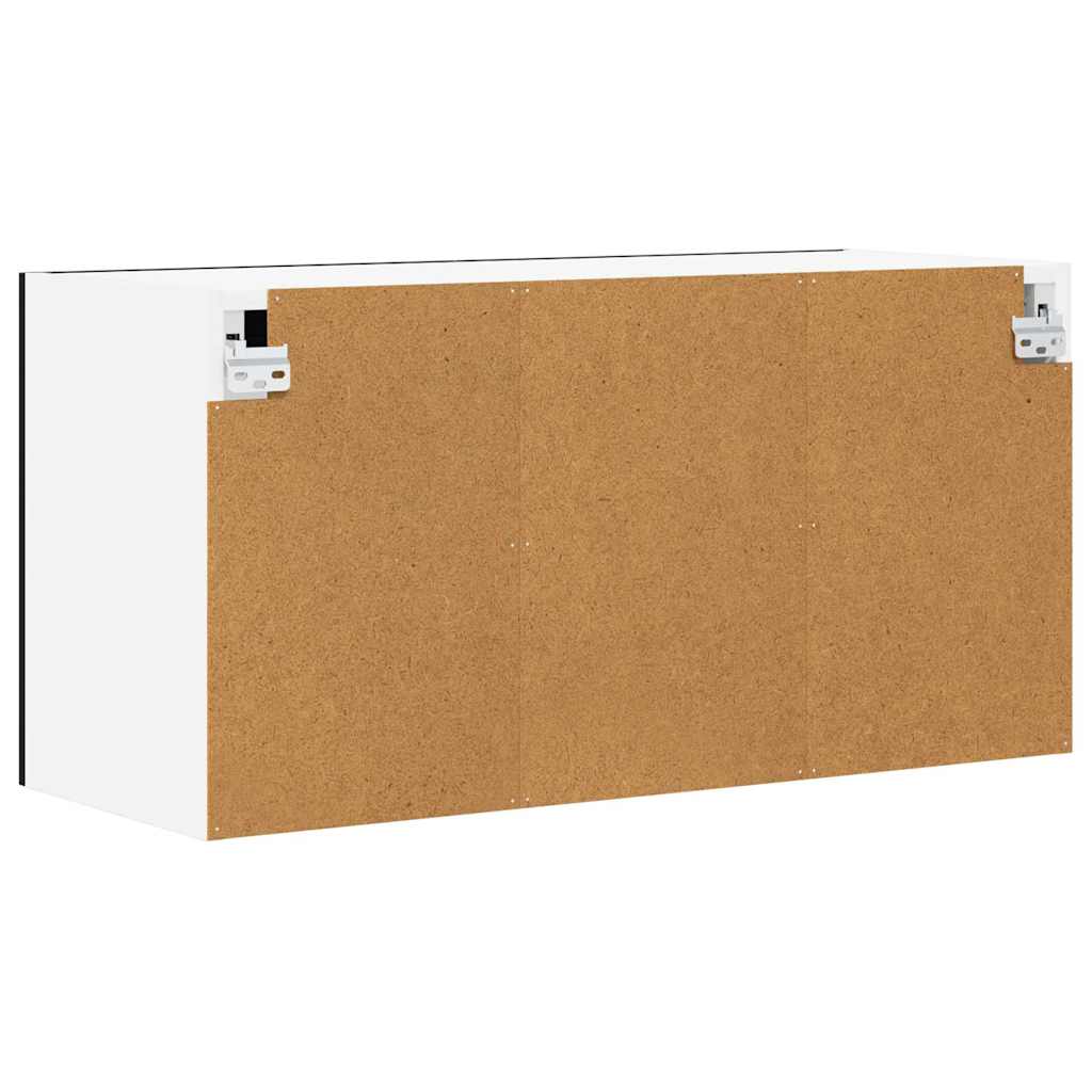 Hanging Cabinet Black Oak and White 80 x 31 x 40 cm