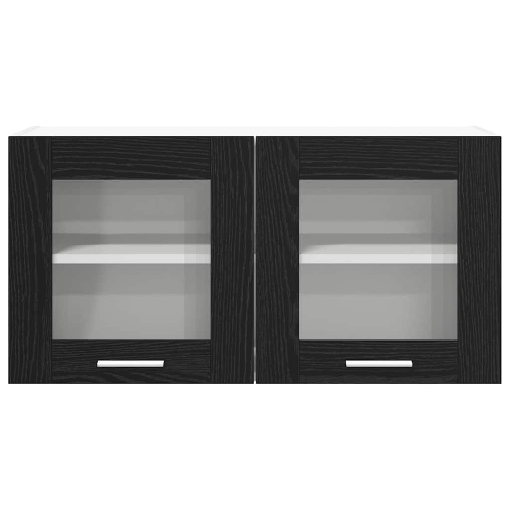Hanging Cabinet Black Oak and White 80 x 31 x 40 cm