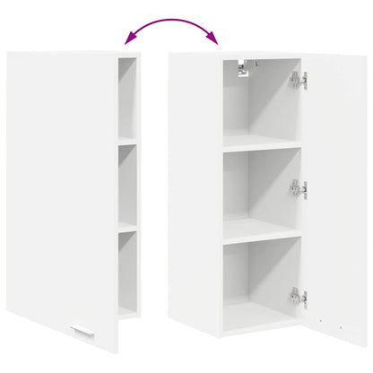 Hanging Cabinet with Door White 30 x 31 x 80 cm Engineered Wood