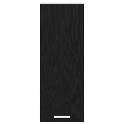 Hanging Cabinet with Door Black Oak and White 30 x 31 x 80 cm