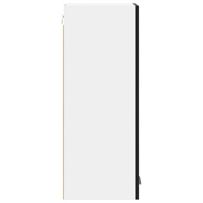 Hanging Cabinet with Door Black Oak and White 30 x 31 x 80 cm