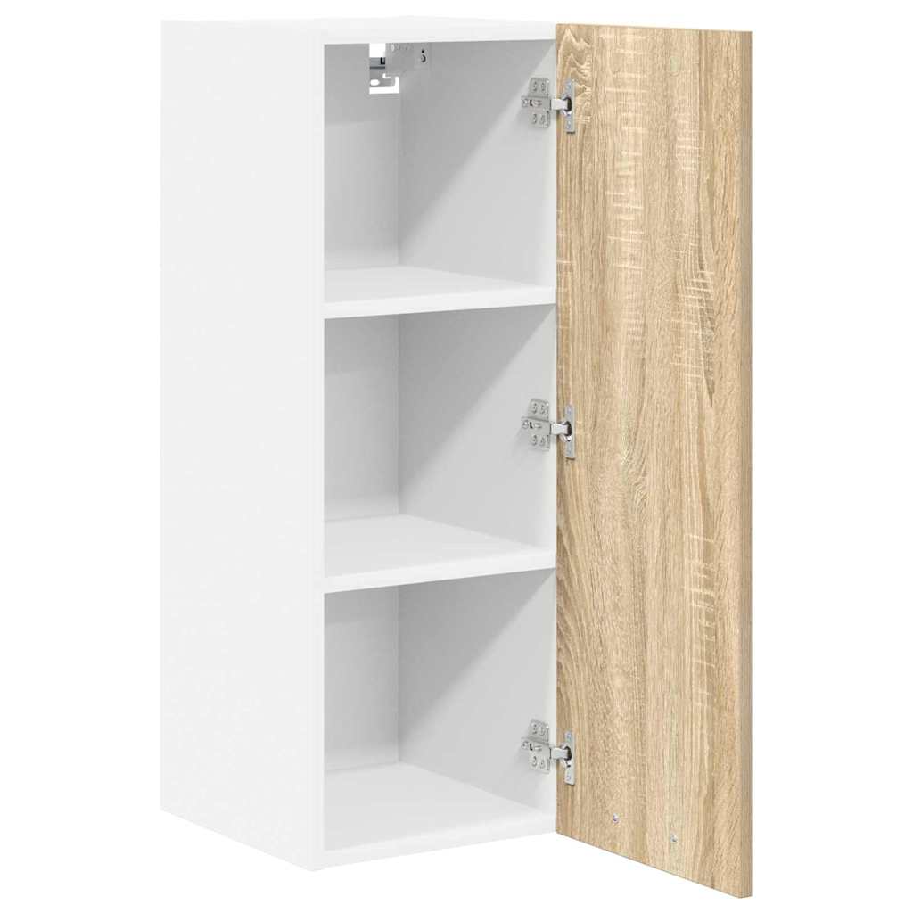 Hanging Cabinet Sonoma Oak and White 30 x 31 x 80 cm