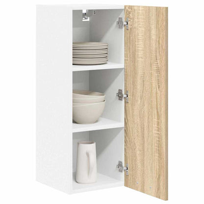 Hanging Cabinet 2 pcs Sonoma Oak and White 30 x 31 x 80 cm