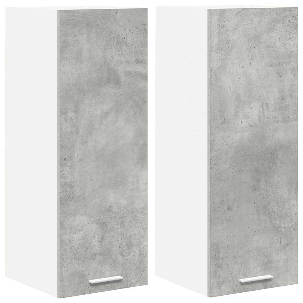 Hanging Cabinet 2 pcs Concrete Grey and White 30 x 31 x 80 cm