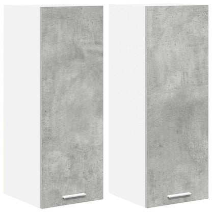 Hanging Cabinet 2 pcs Concrete Grey and White 30 x 31 x 80 cm