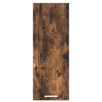 Hanging Cabinet with Door Smoked Oak and White 30 x 31 x 80 cm
