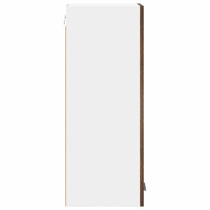 Hanging Cabinet with Door Smoked Oak and White 30 x 31 x 80 cm