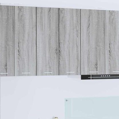Hanging Cabinet with Door Grey Sonoma and White 30 x 31 x 80 cm