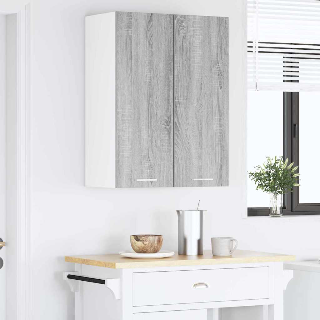 Hanging Cabinet 2 pcs Grey Sonoma and White 30 x 31 x 80 cm