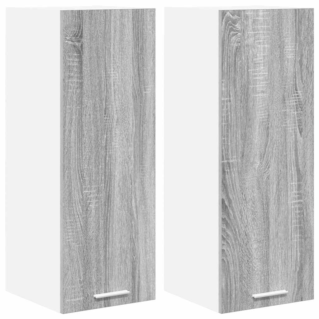 Hanging Cabinet 2 pcs Grey Sonoma and White 30 x 31 x 80 cm
