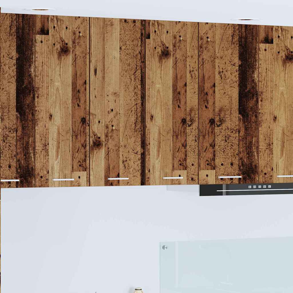 Hanging Cabinet 2 pcs Old Wood and White 30 x 31 x 80 cm