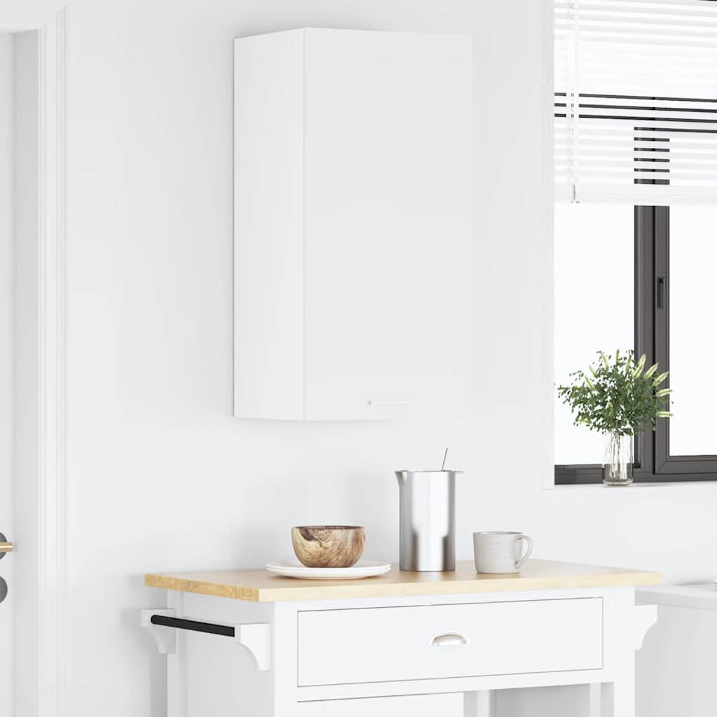 Hanging Cabinet with Door White 40 x 31 x 80 cm Engineered Wood