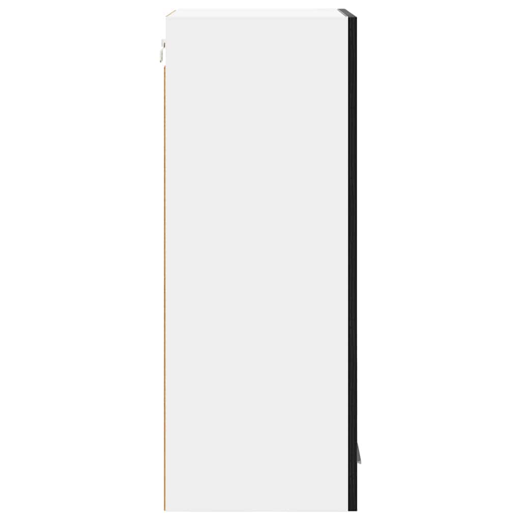 Hanging Cabinet Riga Black Oak and White 40 x 31 x 80 cm