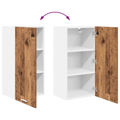 Hanging Cabinet with Storage Old Wood and White 40 x 31 x 80 cm