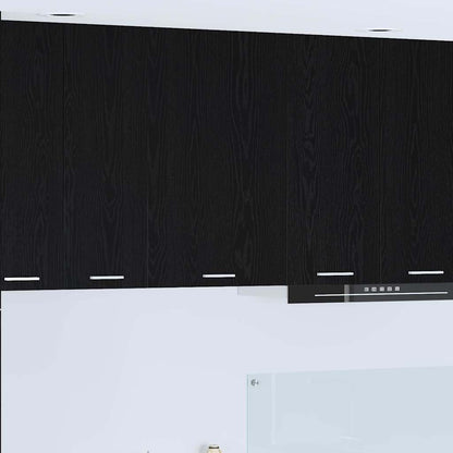 Hanging Cabinet with Door Black Oak and White 50 x 31 x 80 cm