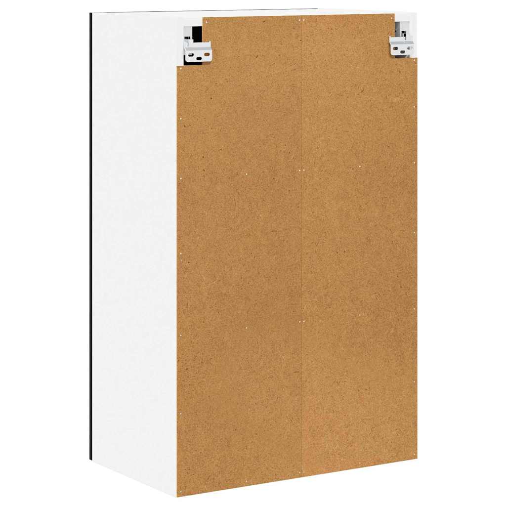 Hanging Cabinet with Door Black Oak and White 50 x 31 x 80 cm