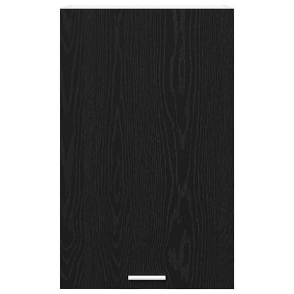 Hanging Cabinet with Door Black Oak and White 50 x 31 x 80 cm