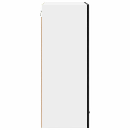 Hanging Cabinet with Door Black Oak and White 50 x 31 x 80 cm