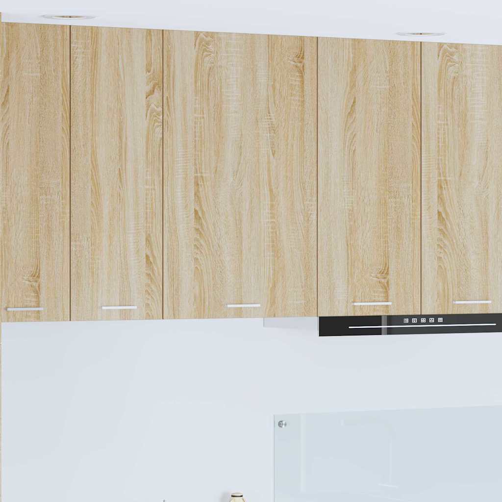 Hanging Cabinet with Door Sonoma Oak and White 50 x 31 x 80 cm