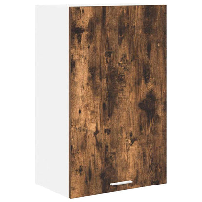 Hanging Cabinet with Door Smoked Oak and White 50 x 31 x 80 cm