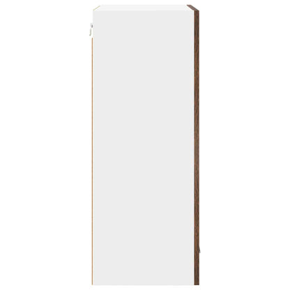Hanging Cabinet with Door Smoked Oak and White 50 x 31 x 80 cm