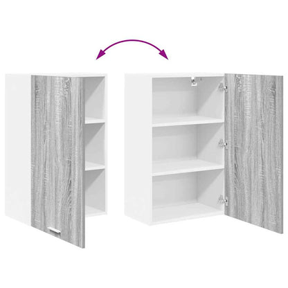 Hanging Cabinet with Door Grey Sonoma and White 50 x 31 x 80 cm