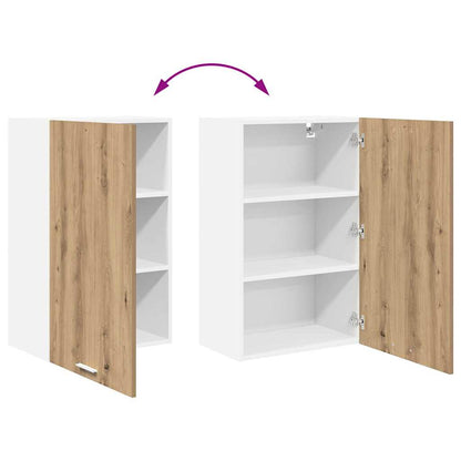 Hanging Cabinet with Door Artisan Oak and White 50 x 31 x 80 cm