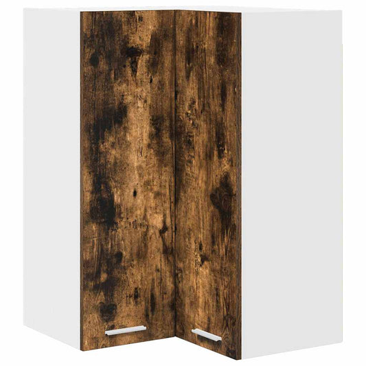 Hanging Cabinet Smoked Oak and White 57 x 57 x 80 cm