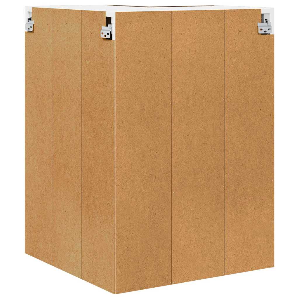 Hanging Cabinet Smoked Oak and White 57 x 57 x 80 cm