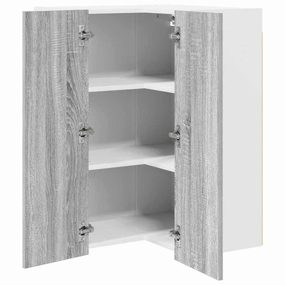 Hanging Cabinet Grey Sonoma and White 57 x 57 x 80 cm