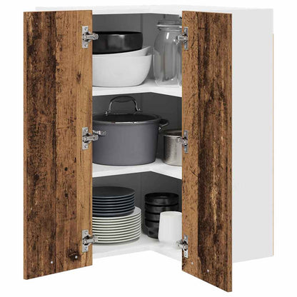 Hanging Cabinet with Storage Old Wood and White 57 x 57 x 80 cm