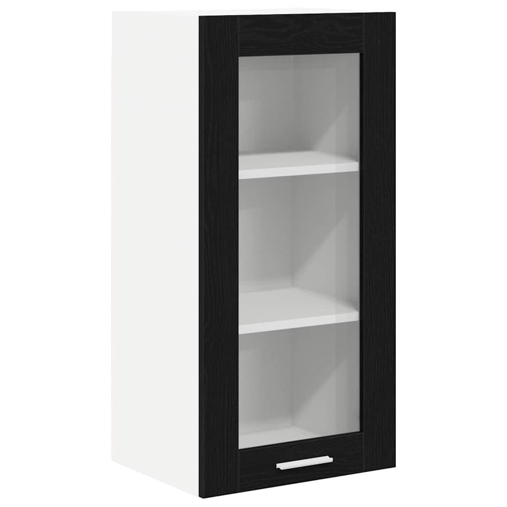 Hanging Cabinet 2 pcs Black Oak 40 x 31 x 80 cm Engineered Wood