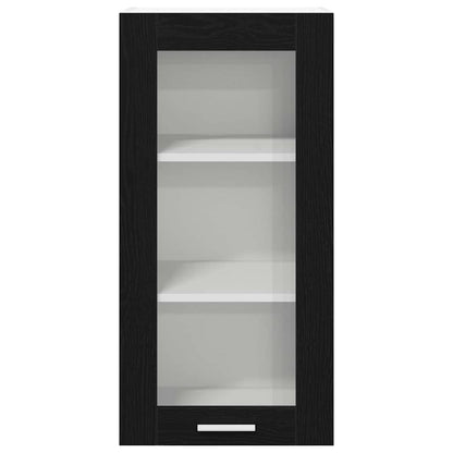 Hanging Cabinet 2 pcs Black Oak 40 x 31 x 80 cm Engineered Wood