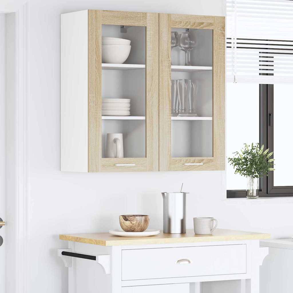 Hanging Cabinet with Storage 2 pcs Sonoma Oak 40 x 31 x 80 cm
