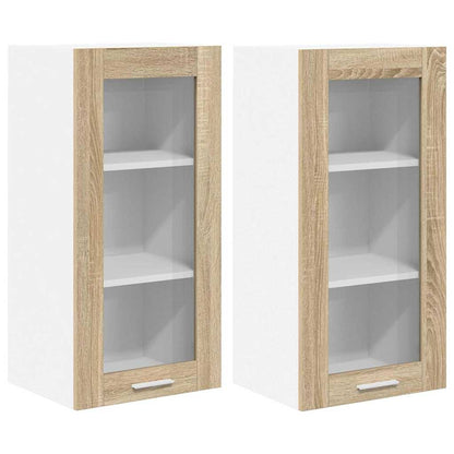 Hanging Cabinet with Storage 2 pcs Sonoma Oak 40 x 31 x 80 cm