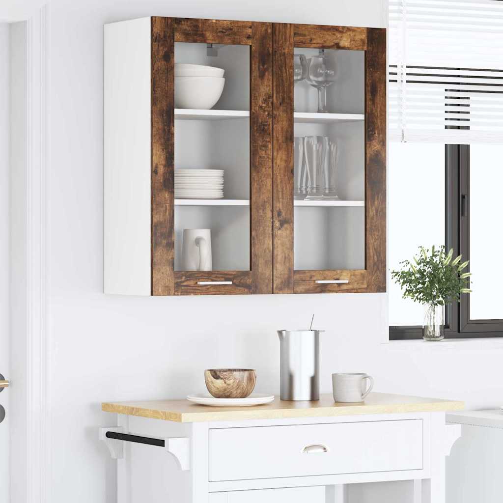 Hanging Cabinet with Storage 2 pcs Smoked Oak 40 x 31 x 80 cm